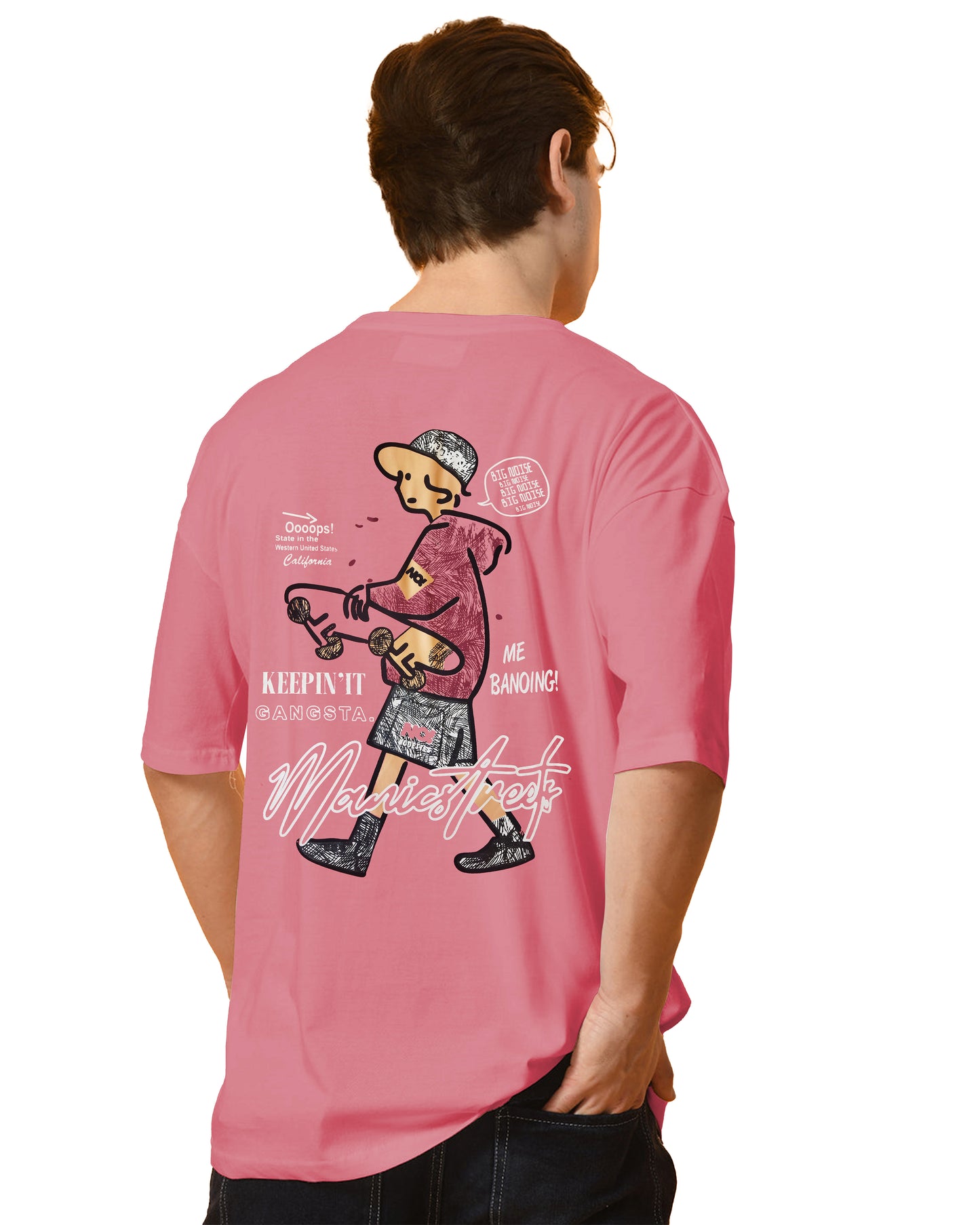 Down Shoulder Printed T-Shirt