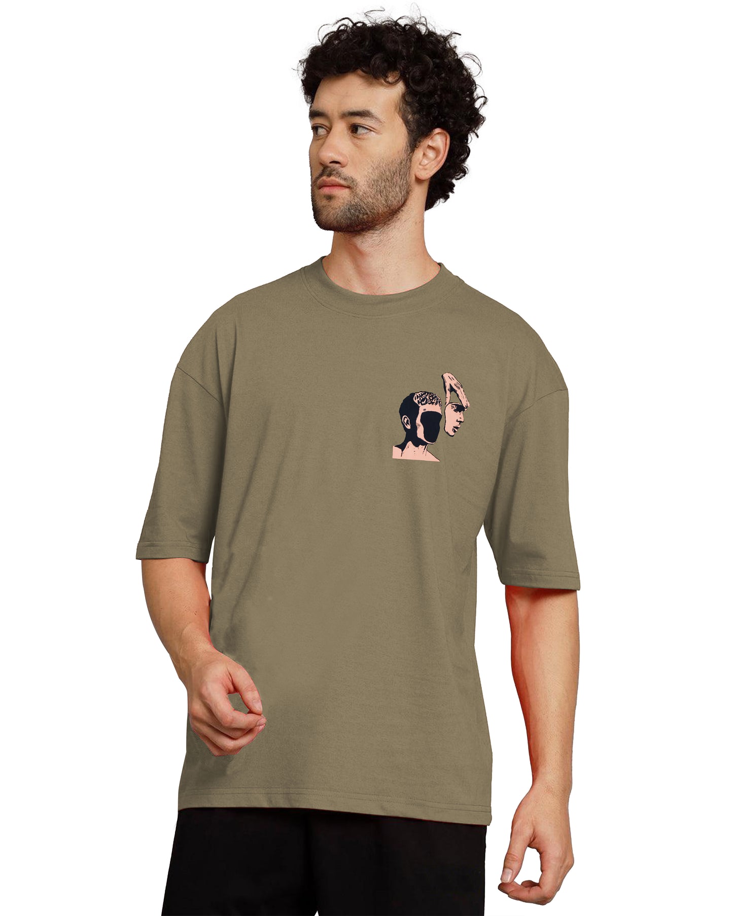 Down Shoulder Printed T-Shirt