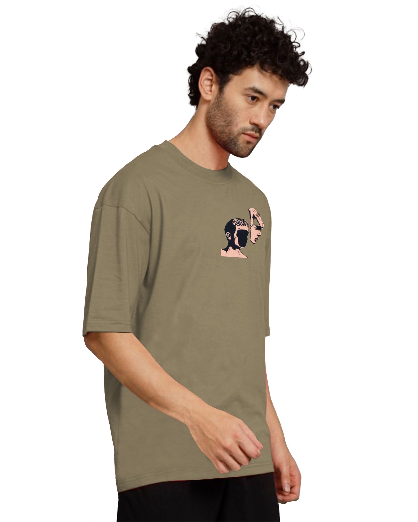 Down Shoulder Printed T-Shirt