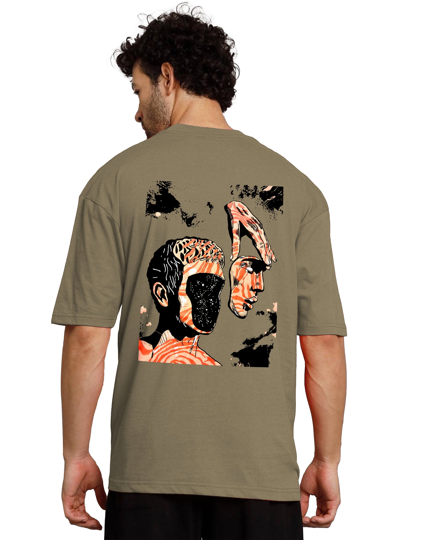 Down Shoulder Printed T-Shirt