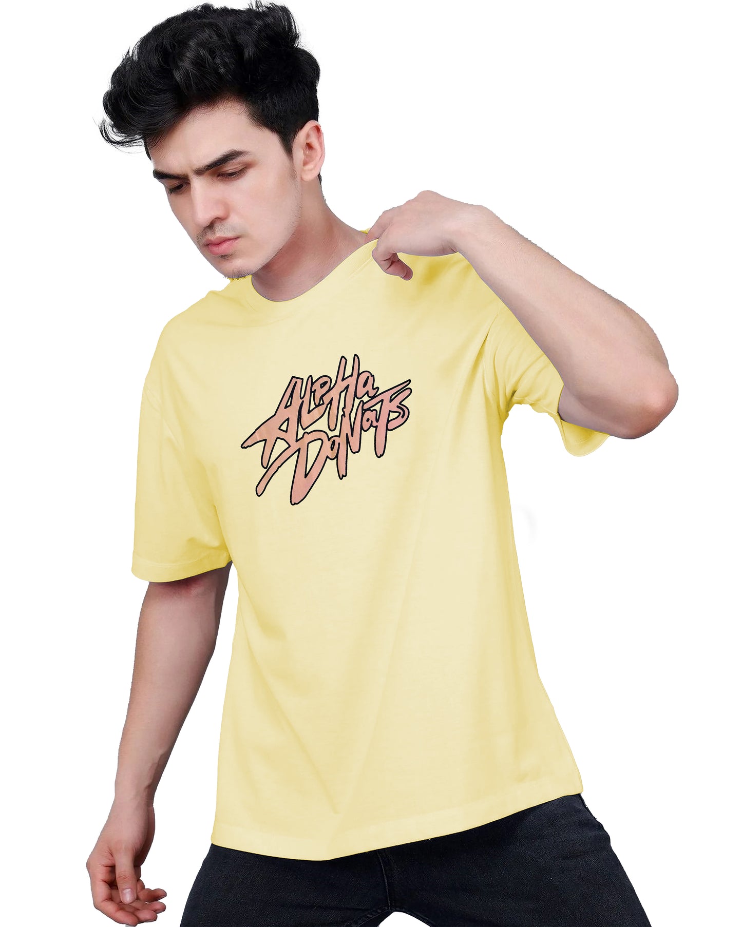 Down Shoulder Printed T-Shirt