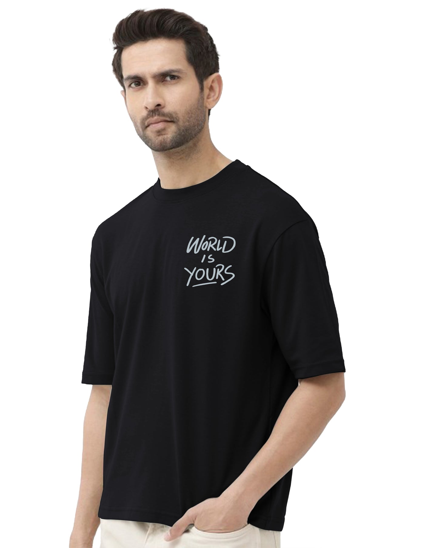 Down Shoulder Printed T-Shirt