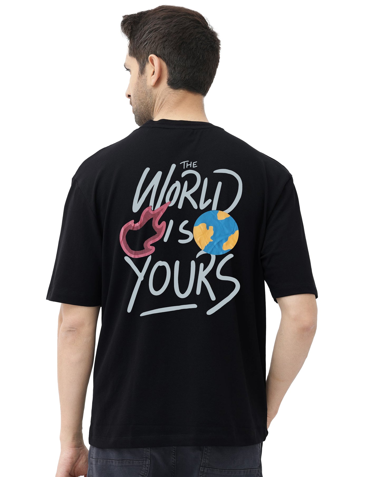 Down Shoulder Printed T-Shirt
