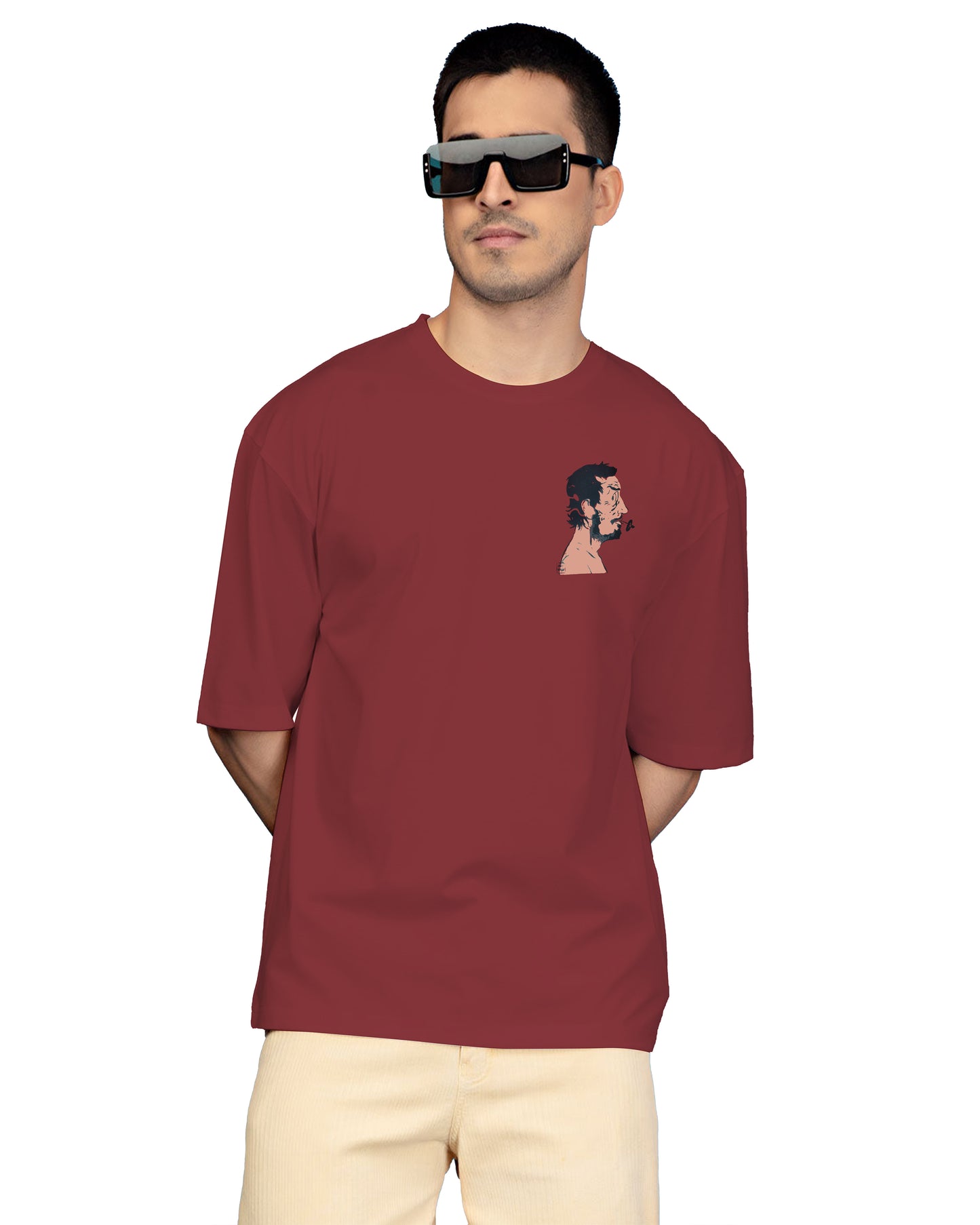 Down Shoulder Printed T-Shirt