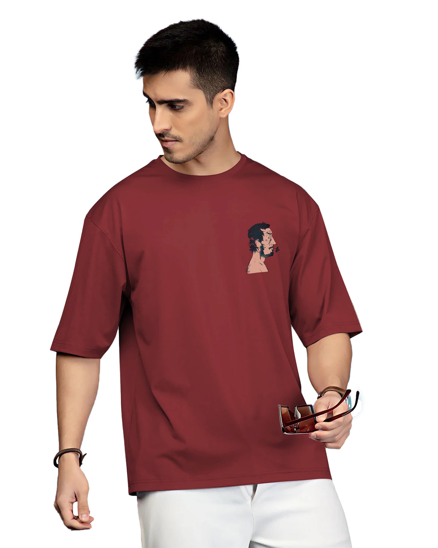 Down Shoulder Printed T-Shirt