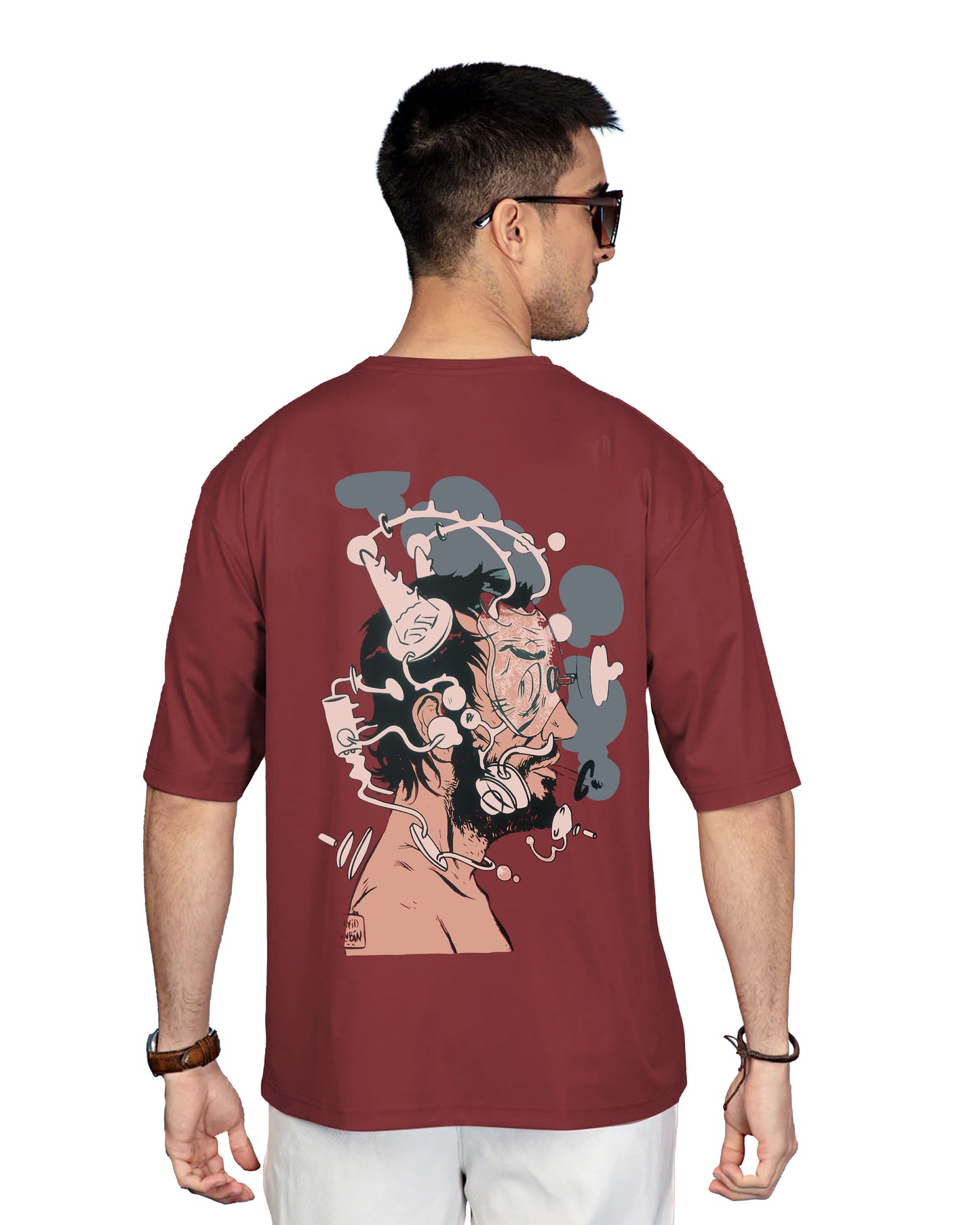 Down Shoulder Printed T-Shirt
