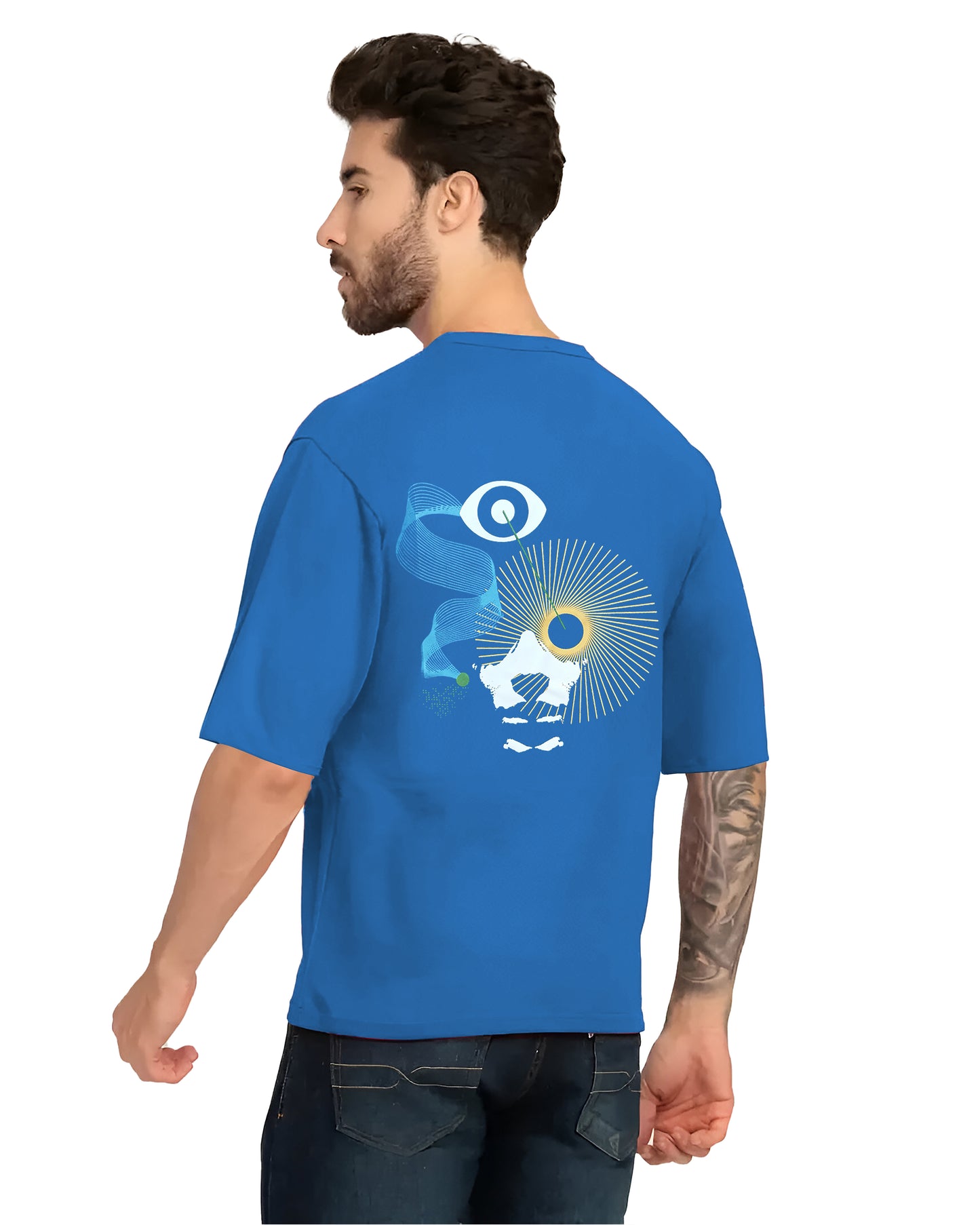 Down Shoulder Printed T-Shirt