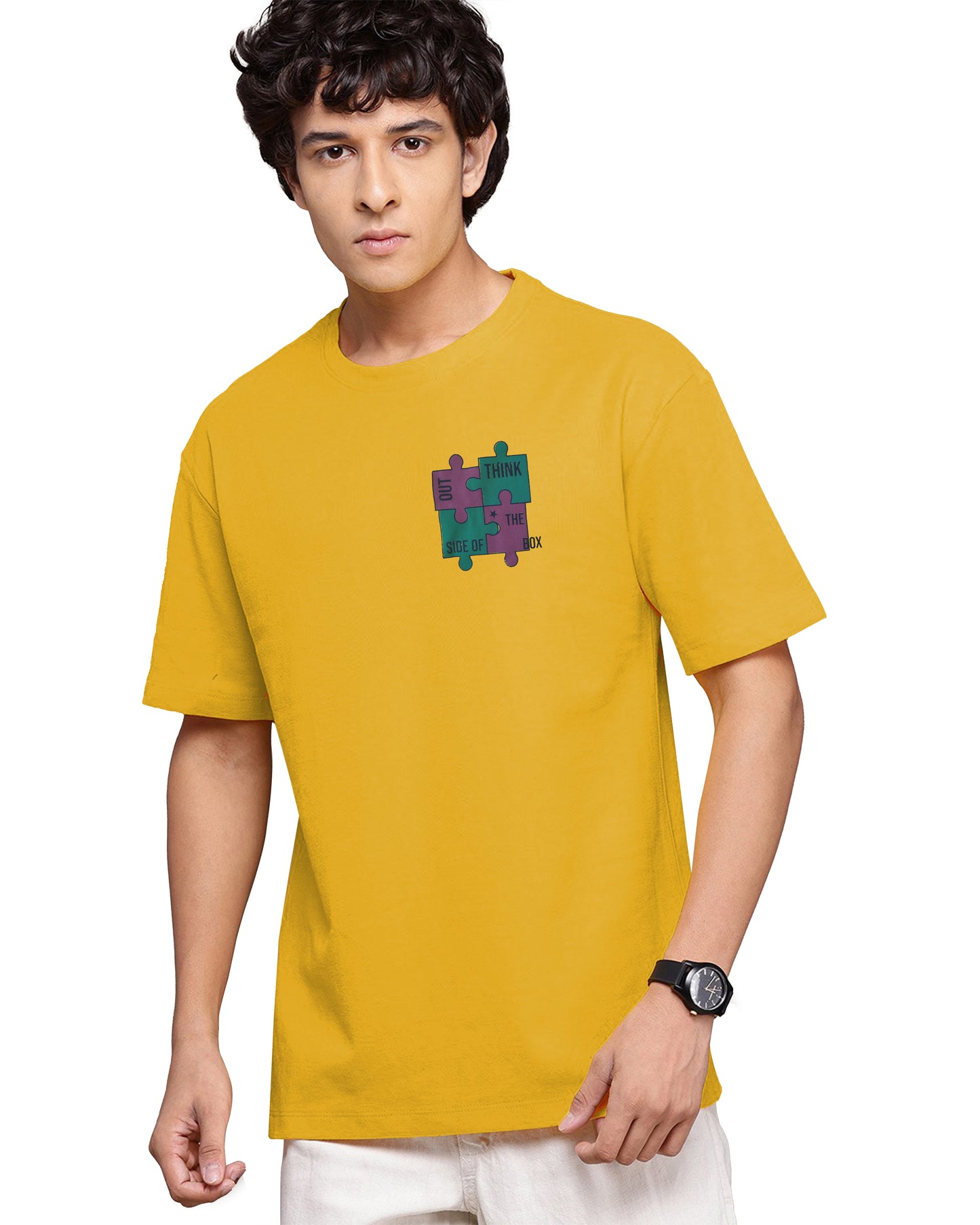 Down Shoulder Printed T-Shirt