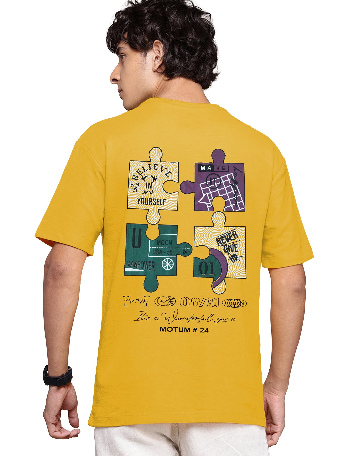 Down Shoulder Printed T-Shirt