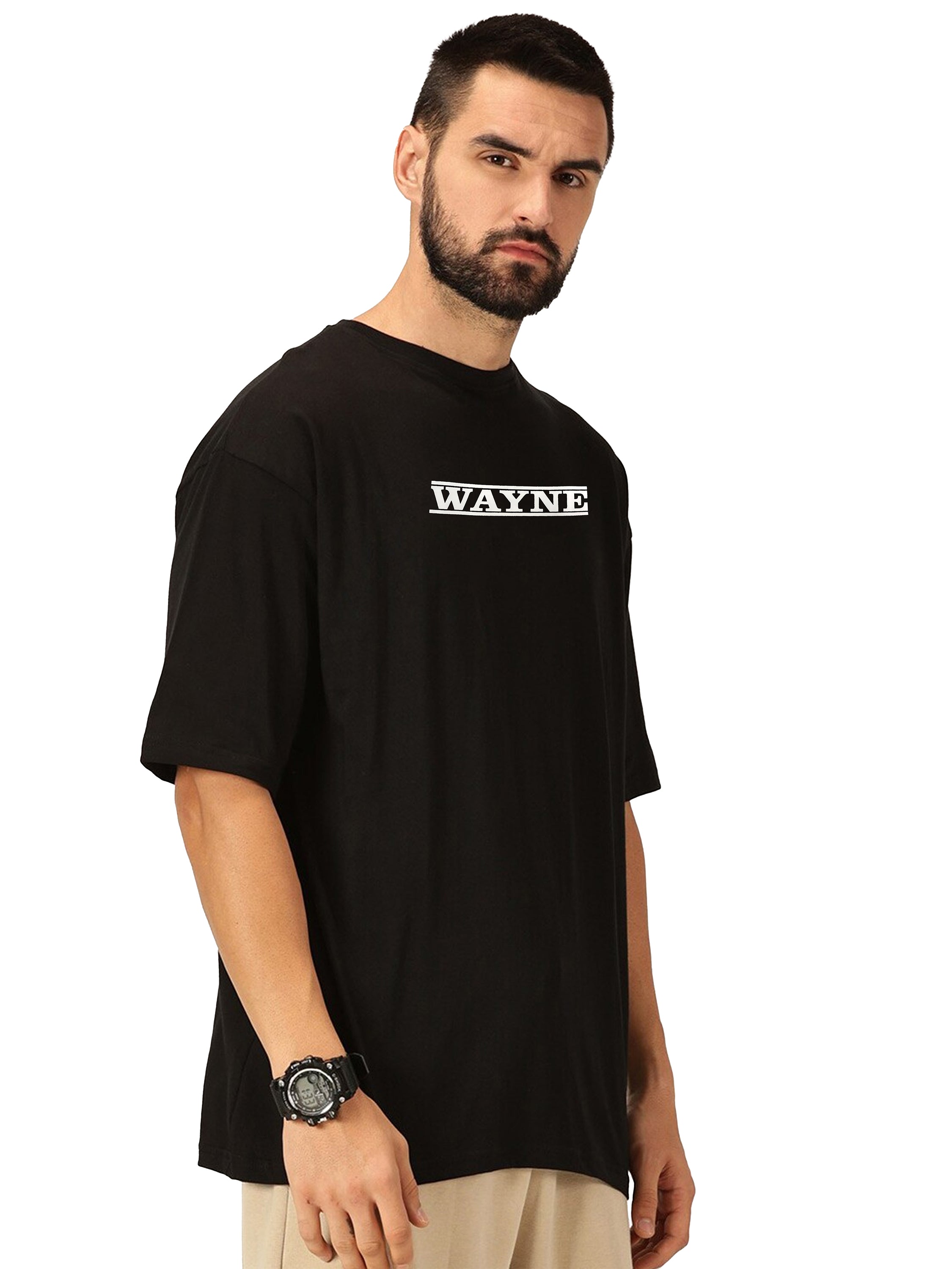 Drop Shoulder Printed T-Shirt – Purple Square